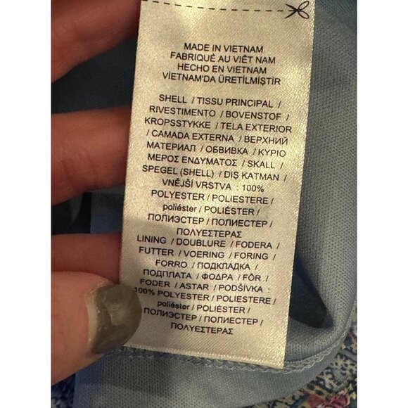 Lauren Ralph Lauren Blue And Purple Paisley Ruffle Detail Mini Shift Dress‎ 8P - Picture 11 of 11